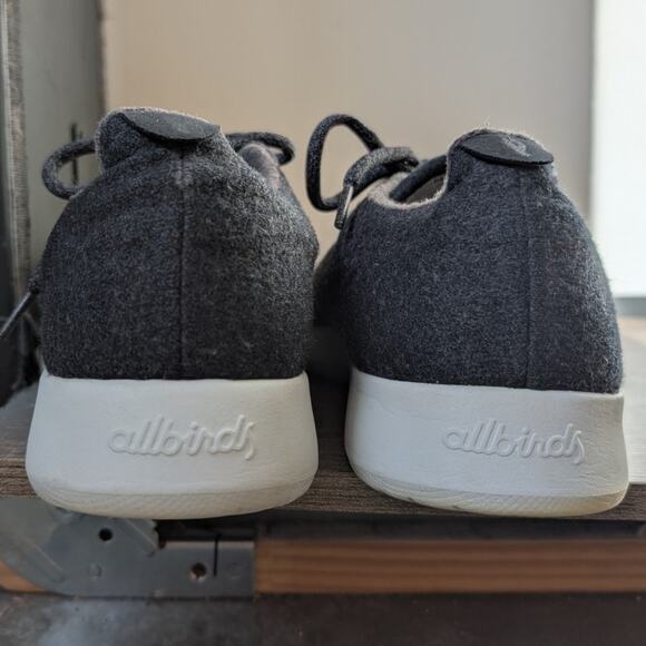 allbirds Athletic Lace Up Running Shoes Men's Size 12 Merino Wool Runners Gray - Picture 2 of 11
